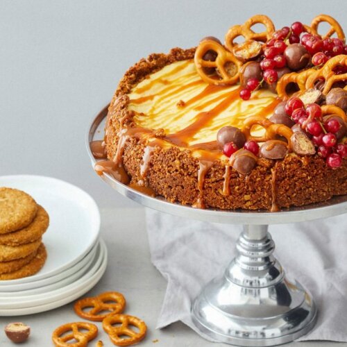 Suolainen Kinuksi ja Pretzel -juustokakku