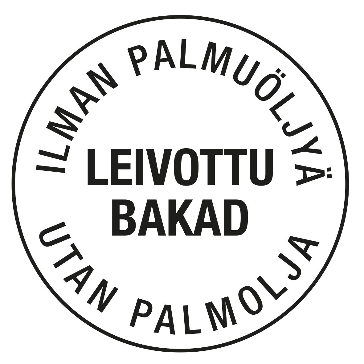 Leivottu ilman palmuöljyä -merkki